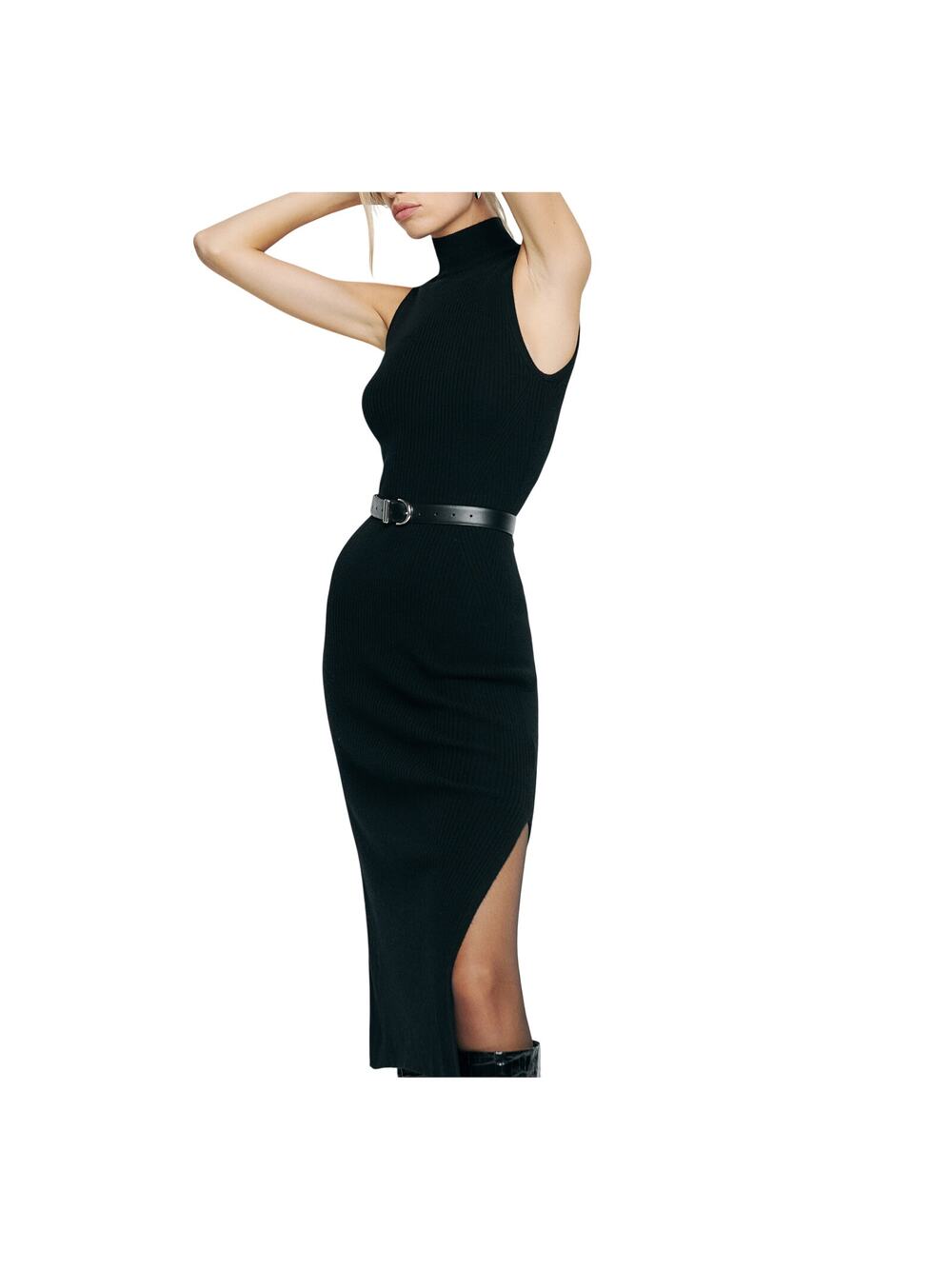 Reformation Cashmere Black Ida Sweater Dress Size L